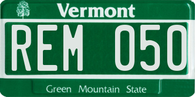 VT license plate REM050