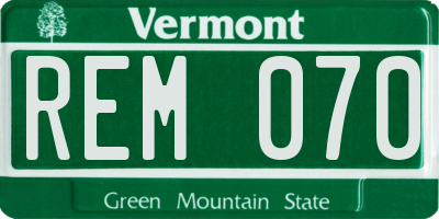 VT license plate REM070