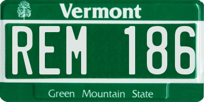 VT license plate REM186