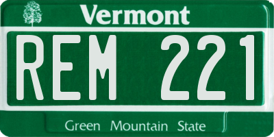 VT license plate REM221