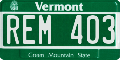 VT license plate REM403