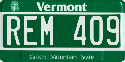 VT license plate REM409