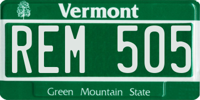 VT license plate REM505