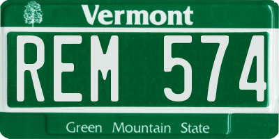 VT license plate REM574