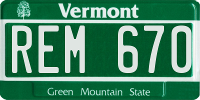 VT license plate REM670