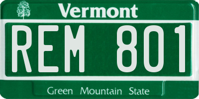VT license plate REM801