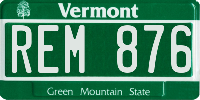 VT license plate REM876