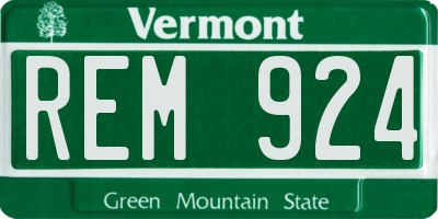 VT license plate REM924