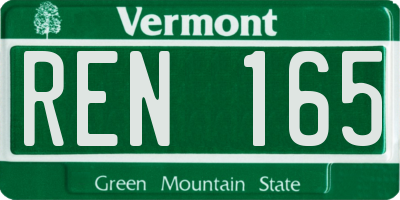 VT license plate REN165