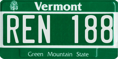 VT license plate REN188