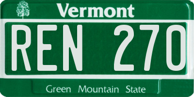 VT license plate REN270