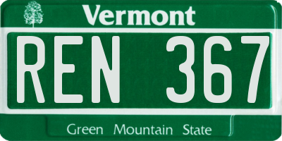 VT license plate REN367