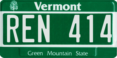 VT license plate REN414