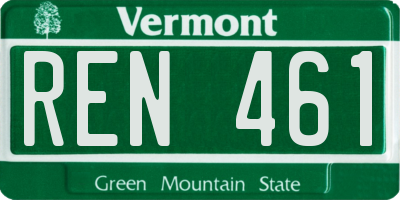 VT license plate REN461