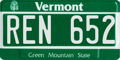 VT license plate REN652