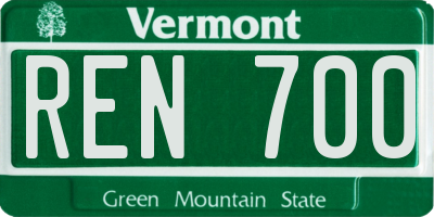 VT license plate REN700