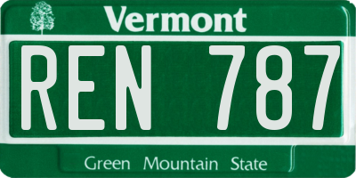 VT license plate REN787