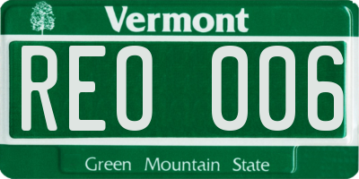 VT license plate REO006
