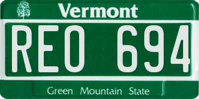 VT license plate REO694
