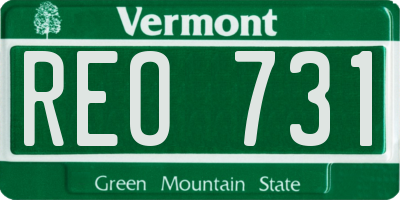 VT license plate REO731