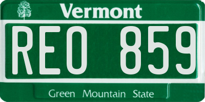 VT license plate REO859