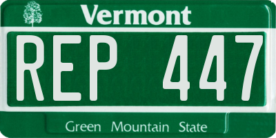 VT license plate REP447
