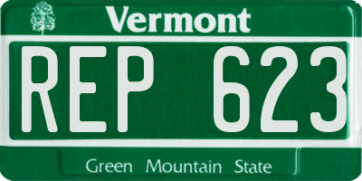 VT license plate REP623