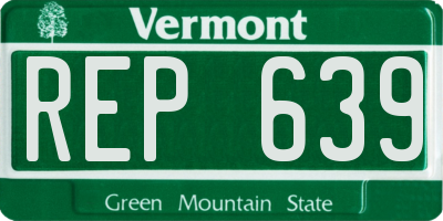 VT license plate REP639