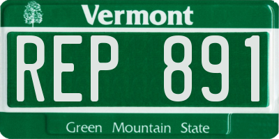VT license plate REP891