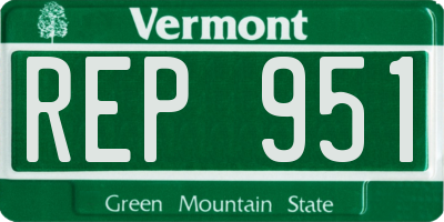 VT license plate REP951