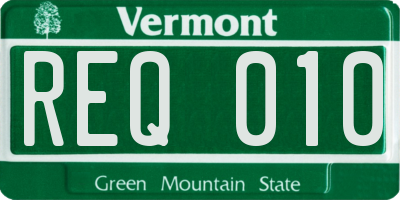 VT license plate REQ010