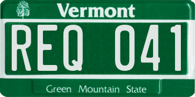 VT license plate REQ041