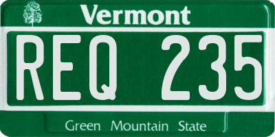 VT license plate REQ235