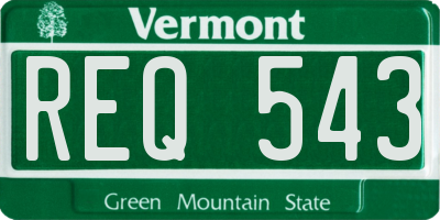 VT license plate REQ543