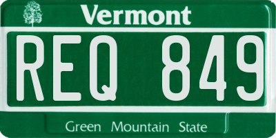 VT license plate REQ849