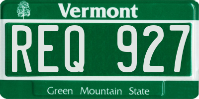 VT license plate REQ927
