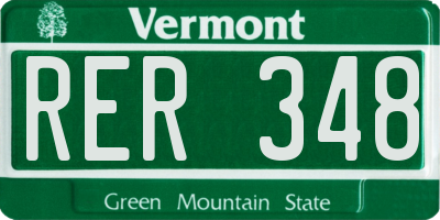 VT license plate RER348