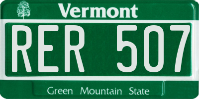 VT license plate RER507