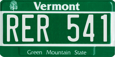 VT license plate RER541