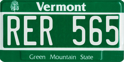 VT license plate RER565