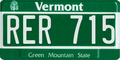 VT license plate RER715
