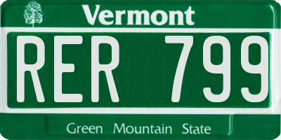 VT license plate RER799