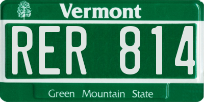 VT license plate RER814