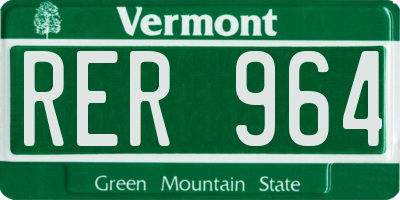 VT license plate RER964