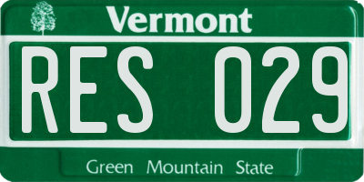 VT license plate RES029