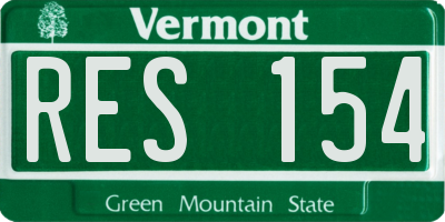 VT license plate RES154