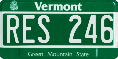 VT license plate RES246
