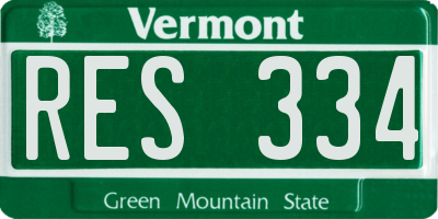 VT license plate RES334