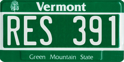 VT license plate RES391
