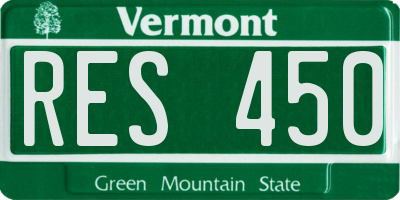 VT license plate RES450